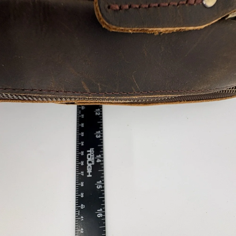 TIDING Genuine Leather Briefcase Brown Backpack Convertible